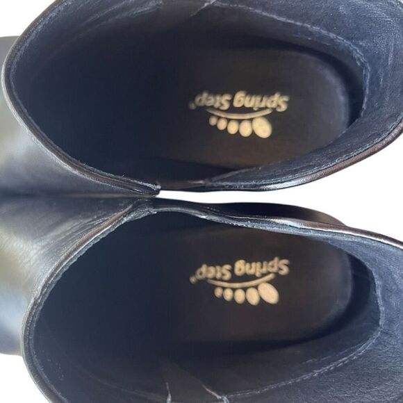 Spring Step Cozze Black Leather Ankle Booties Women’s Size 8.5 or EU 39 - Picture 10 of 11